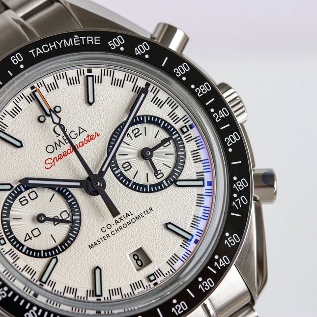 SPEEDMASTER RACING WATCH SILVER CASE AND WHITE DIAL