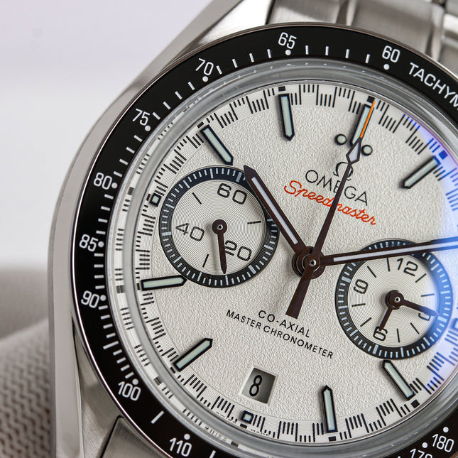 SPEEDMASTER RACING WATCH SILVER CASE AND WHITE DIAL