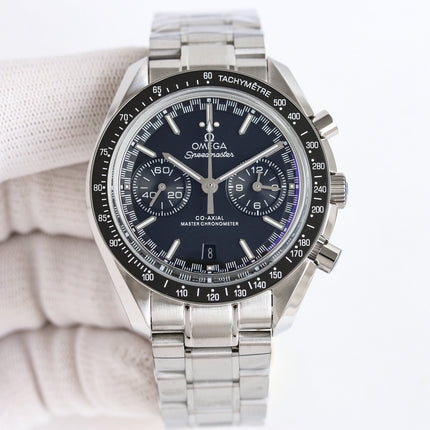 SPEEDMASTER RACING WATCH SILVER CASE AND BLACK DIAL