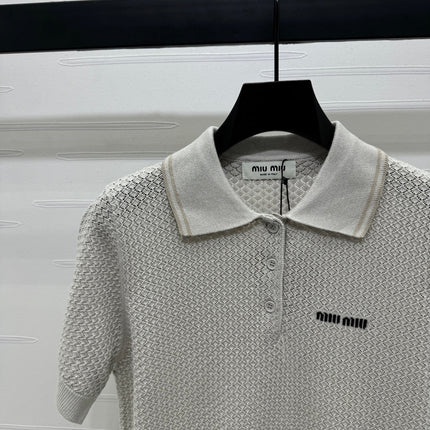 MIUMIU SHORT-SLEEVE KNIT POLO 269487