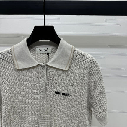 MIUMIU SHORT-SLEEVE KNIT POLO 269487