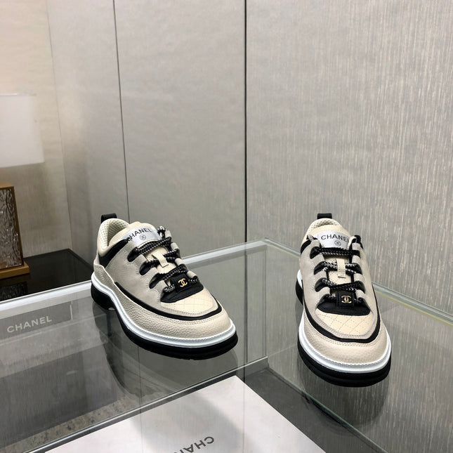 LOW TOP CASUAL SHOES IN BISQUE BEIGE LAMBSKIN AND SUEDE