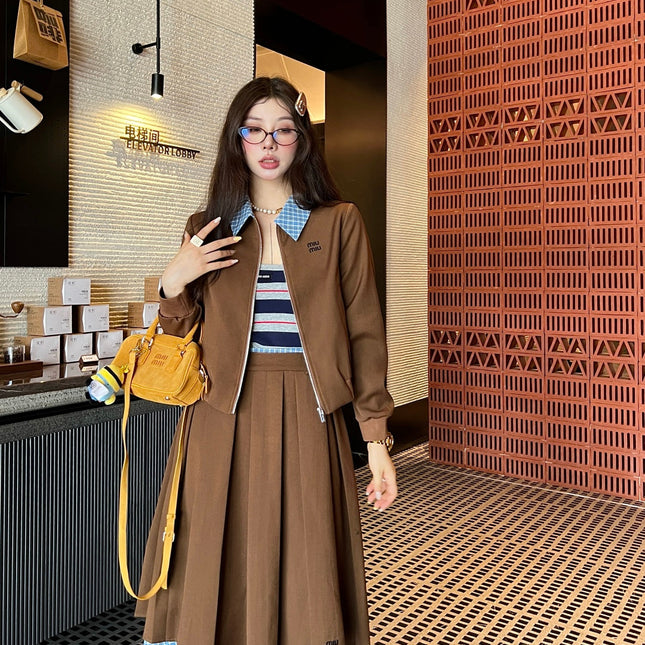 MIUMIU TOP & SKIRT SET STYLE 131