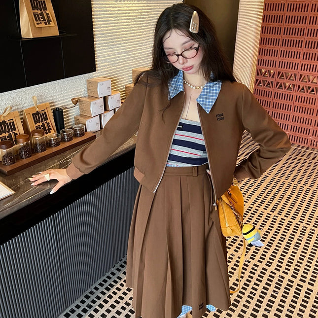 MIUMIU TOP & SKIRT SET STYLE 131
