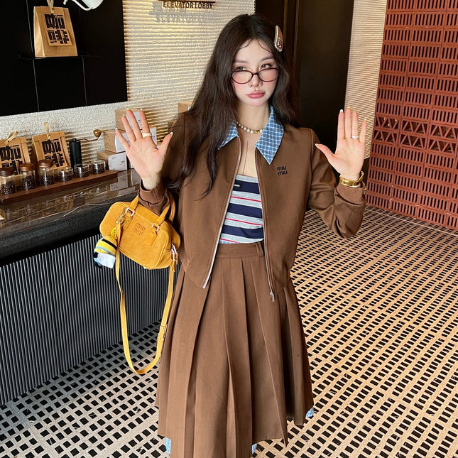 MIUMIU TOP & SKIRT SET STYLE 131