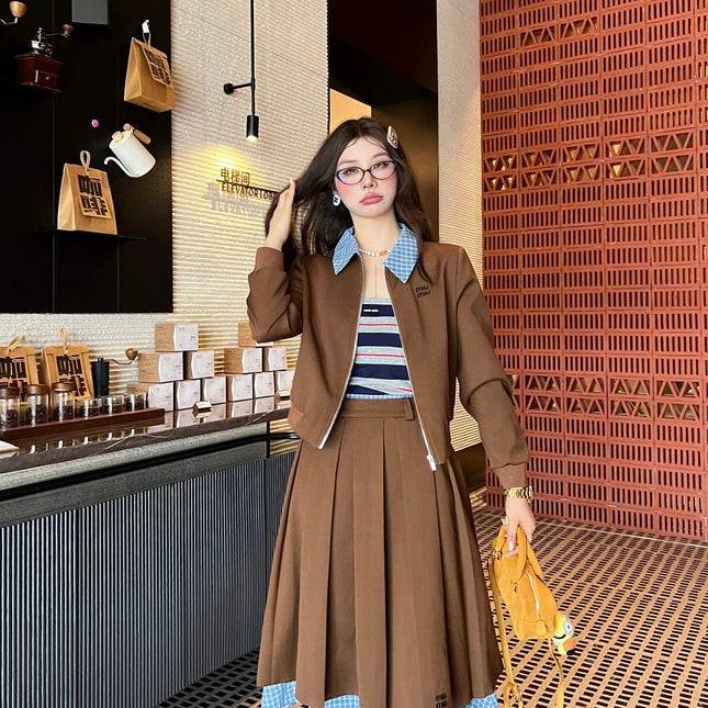 MIUMIU TOP & SKIRT SET STYLE 131