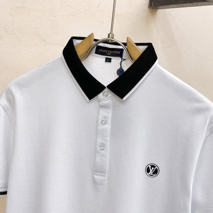 LV POLO WHITE AND BLACK TRIM LONG-STAPLE COTTON 238771