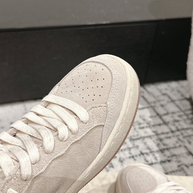 BALL STAR 2 SNEAKERS WITH WHITE CALFSKIN STAR BEIGE SUEDE UPPER