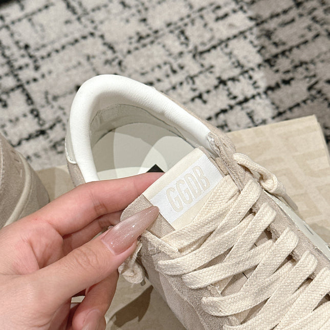 BALL STAR 2 SNEAKERS WITH WHITE CALFSKIN STAR BEIGE SUEDE UPPER