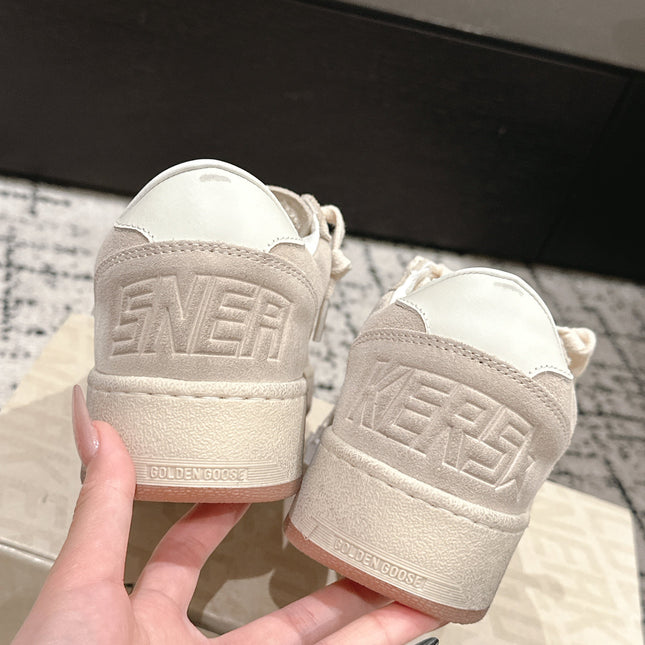 BALL STAR 2 SNEAKERS WITH WHITE CALFSKIN STAR BEIGE SUEDE UPPER