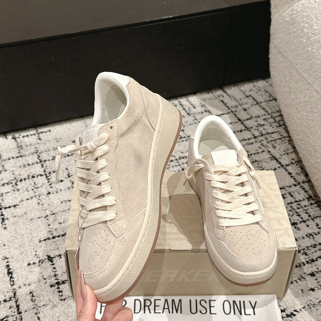BALL STAR 2 SNEAKERS WITH WHITE CALFSKIN STAR BEIGE SUEDE UPPER