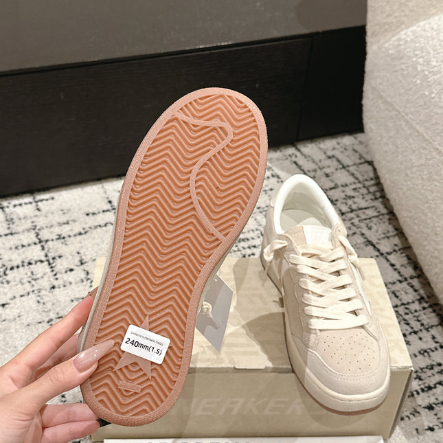 BALL STAR 2 SNEAKERS WITH WHITE CALFSKIN STAR BEIGE SUEDE UPPER