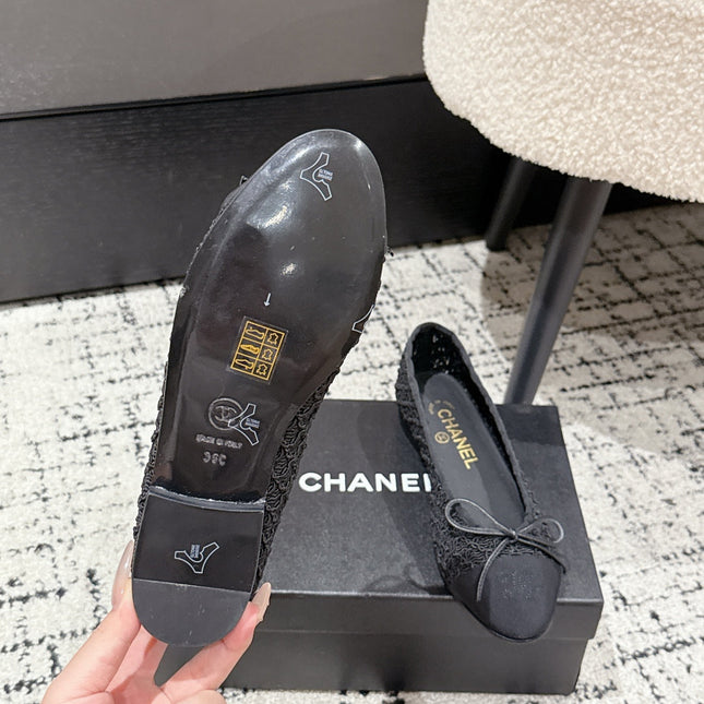 BALLET FLAT 25S IN BLACK TWEED