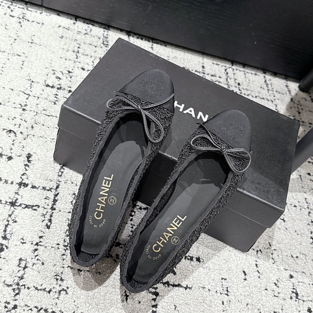 BALLET FLAT 25S IN BLACK TWEED