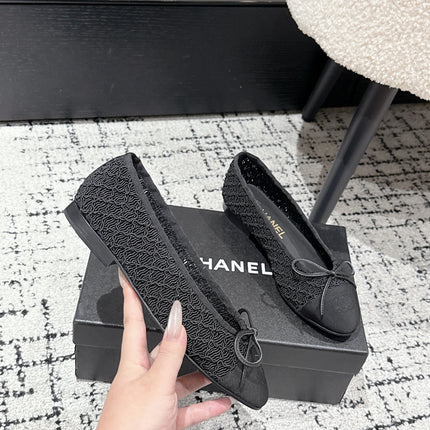 BALLET FLAT 25S IN BLACK TWEED