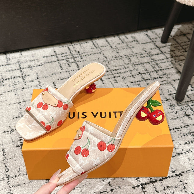 LV CHERRY HIGH HEELS 25S 55 MM IN NUDE DENIM STYLE 9