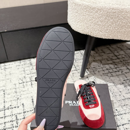 PRADA 25S DEXUN MULE IN RED SUEDE LEATHER