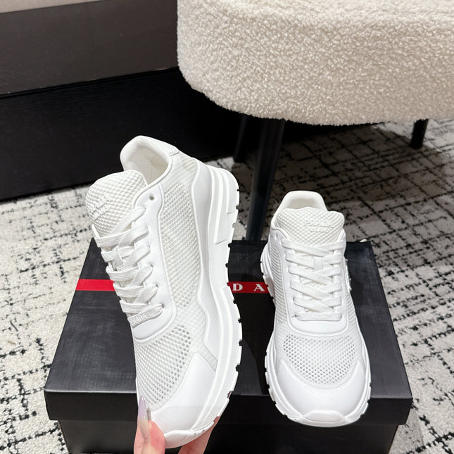 PRADA 25S MEN SNEAKERS IN WHITE CANVAS