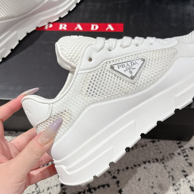 PRADA 25S MEN SNEAKERS IN WHITE CANVAS