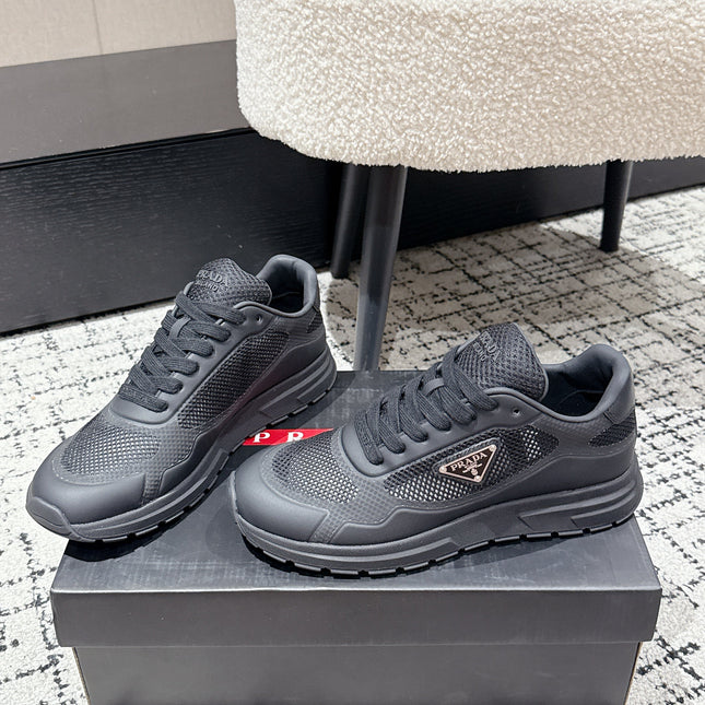 PRADA 25S MEN SNEAKERS IN BLACK CANVAS