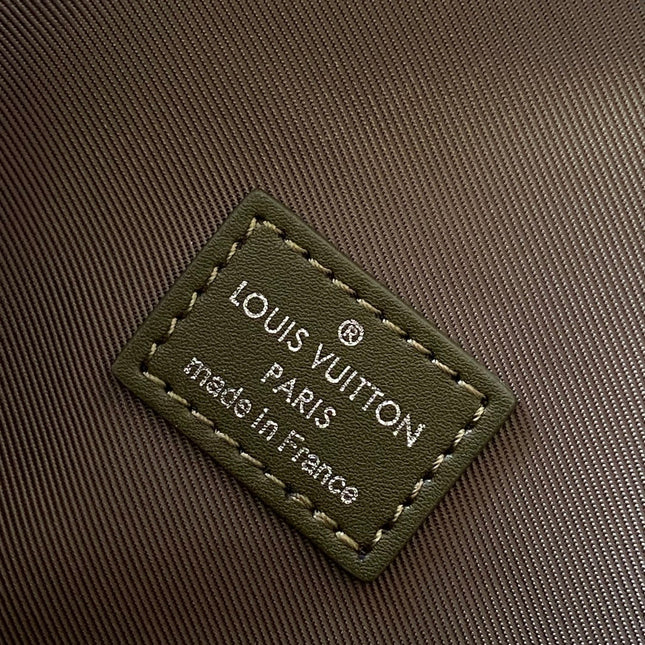 STEAMER WEARABLE WALLET 16 IN BEIGE AND KHAKI COLORWAY COATED CANVAS