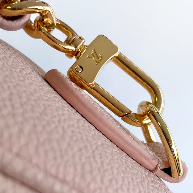 LV 25S NANO SPEEDY BAG 16 IN ROSE AND QUARTZ EMBOSSED GRAINED CALFSKIN