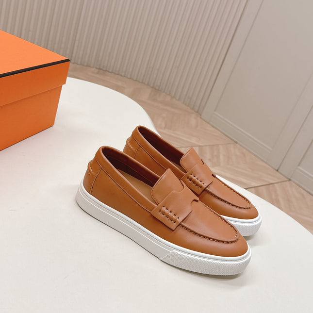 HM 25S SLIP-ON IN BROWN LAMBSKIN