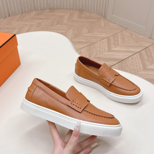 HM 25S SLIP-ON IN BROWN LAMBSKIN