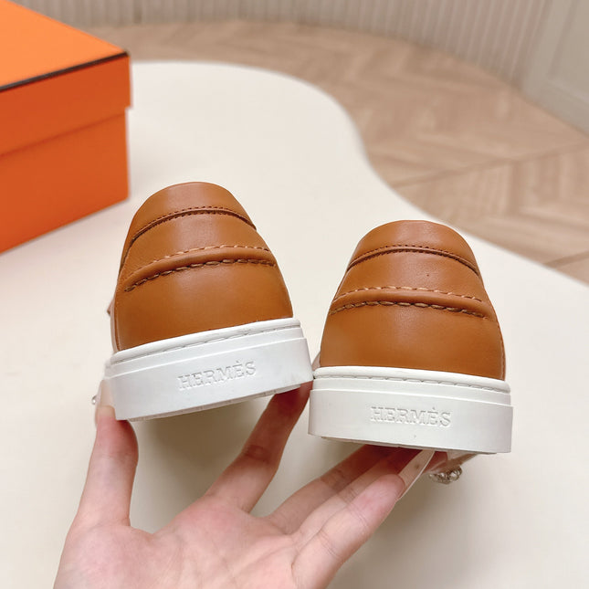 HM 25S SLIP-ON IN BROWN LAMBSKIN