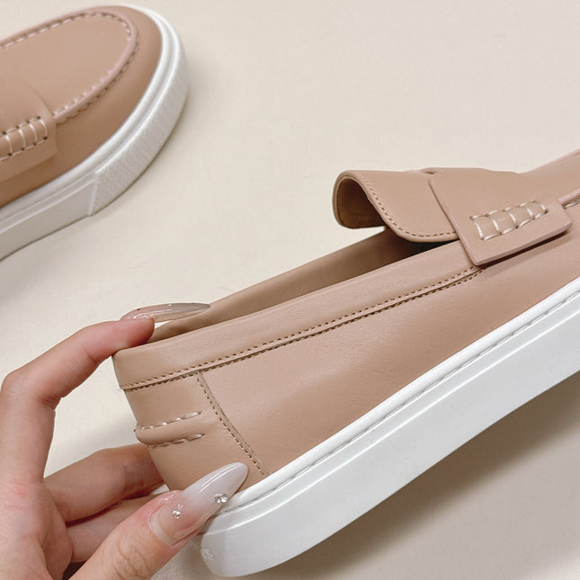 HM 25S SLIP-ON IN SOFT NUDE PINK LAMBSKIN