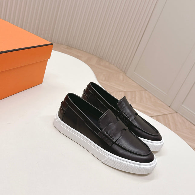 HM 25S SLIP-ON IN BLACK LAMBSKIN