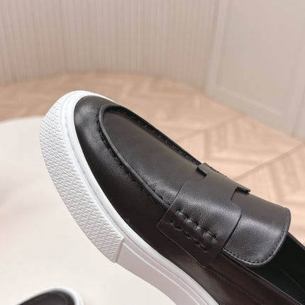 HM 25S SLIP-ON IN BLACK LAMBSKIN