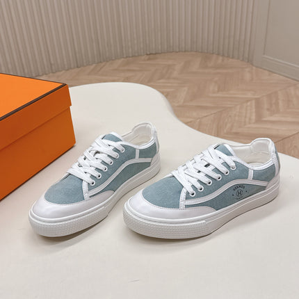 HM 25S SNEAKER LOW SPORTS IN BLUE DENIM MIX WHITE LAMBSKIN