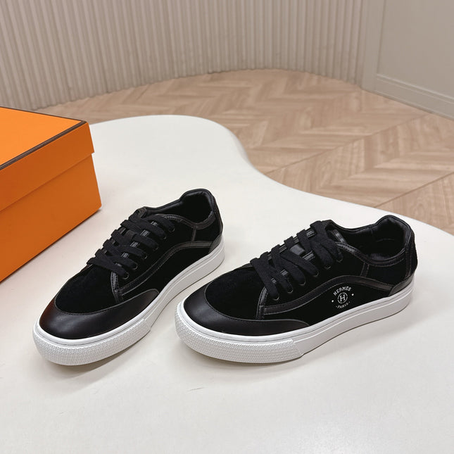 HM 25S SNEAKER LOW SPORTS IN BLACK SUEDE MIX LAMBSKIN