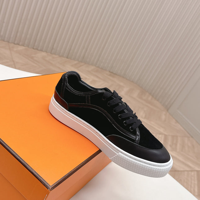 HM 25S SNEAKER LOW SPORTS IN BLACK SUEDE MIX LAMBSKIN