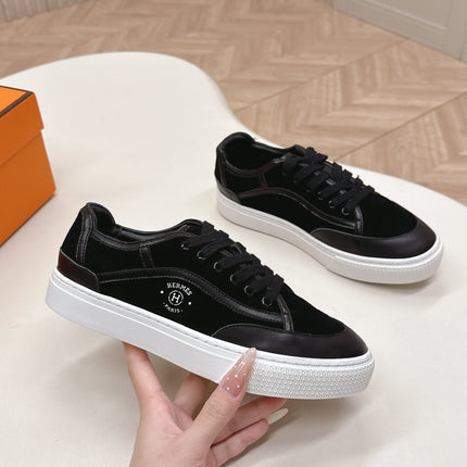 HM 25S SNEAKER LOW SPORTS IN BLACK SUEDE MIX LAMBSKIN