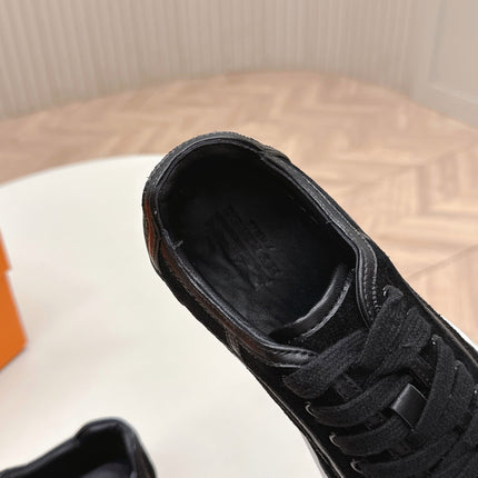 HM 25S SNEAKER LOW SPORTS IN BLACK SUEDE MIX LAMBSKIN