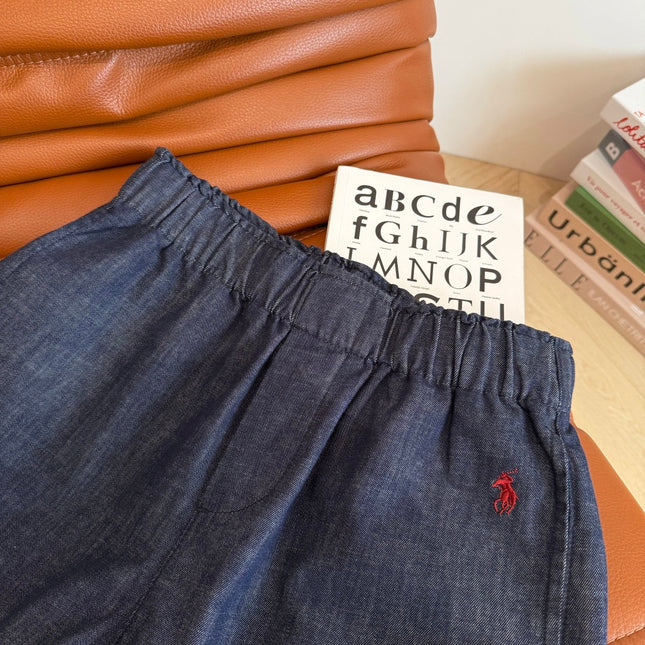 COTTON SHORTS WITH PONY EMBROIDERY NAVY 265773