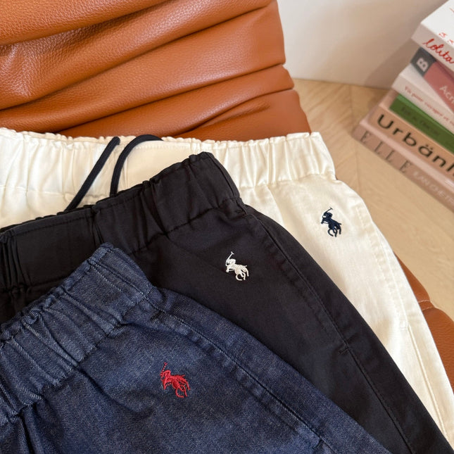 COTTON SHORTS WITH PONY EMBROIDERY NAVY 265773