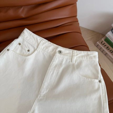 Loewe 25 Denim Short White Cotton