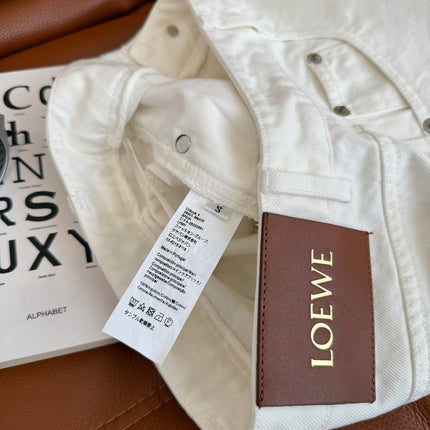 Loewe 25 Denim Short White Cotton