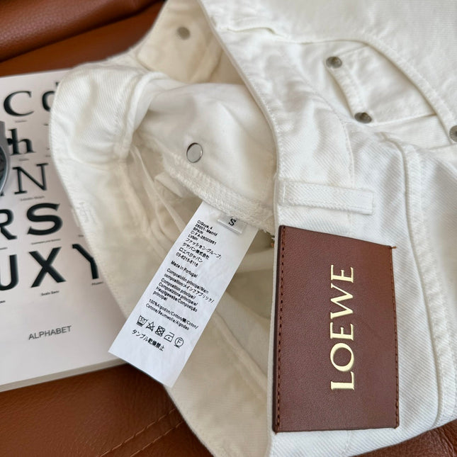 Loewe 25 Denim Short White Cotton