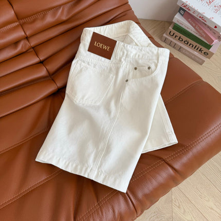 Loewe 25 Denim Short White Cotton