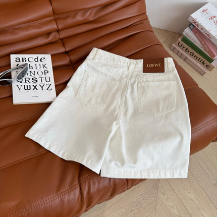 Loewe 25 Denim Short White Cotton
