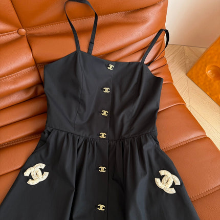 CC 25 double C Dress Black Cotton