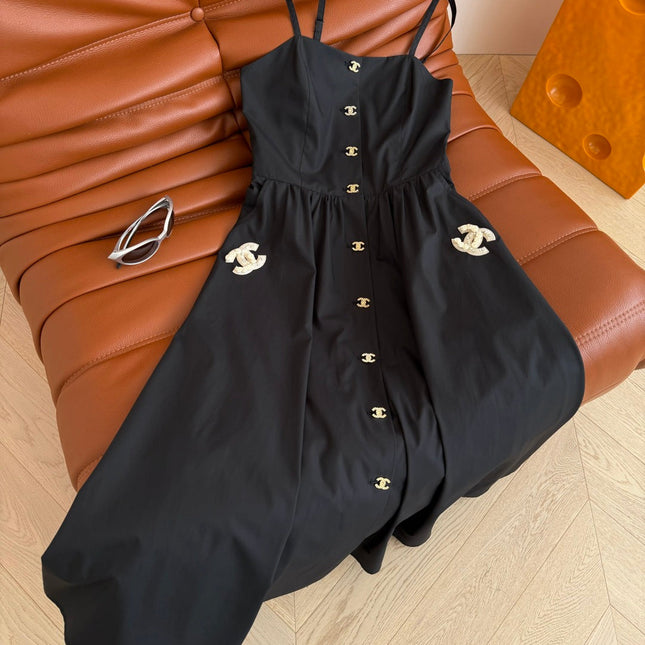 CC 25 double C Dress Black Cotton