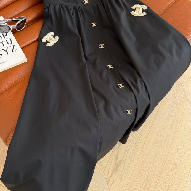 CC 25 double C Dress Black Cotton