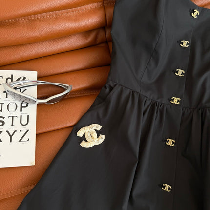 CC 25 double C Dress Black Cotton