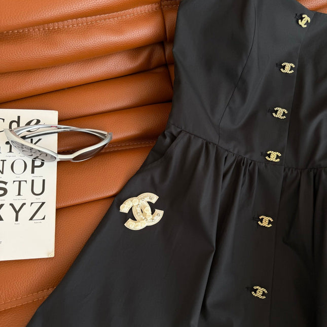 CC 25 double C Dress Black Cotton