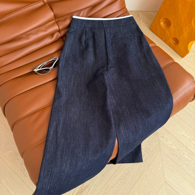 Loewe 25 Logo Embroidered Jeans Dark Blue Cotton